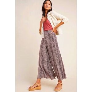 ANTHROPOLOGIE Skirted Wide Leg Pants in Snake Print Size 0P